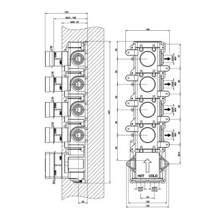Скрытая часть для термостата высокой производительности Gessi 43107.031