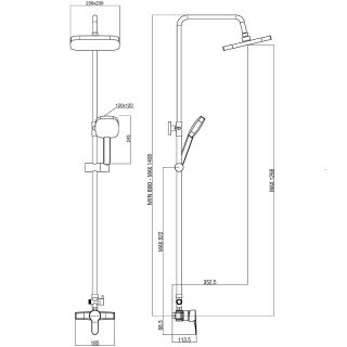Душевая система OneLife P01-912b черный матовый