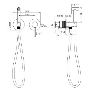Гигиенический душ со смесителем Timo Saona 2339/19SM розовое золото