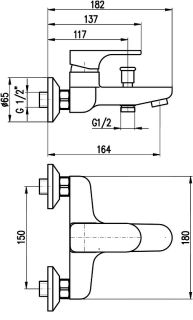 Смеситель для ванны Rav Slezak Yukon YU154.5 хром