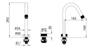 Смеситель для раковины Black&White Gravity 7108C хром