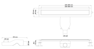 Душевой лоток Boheme Premium Linear 982-80-BRB 80 см брашированная бронза