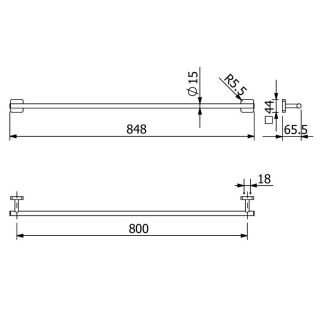 Полотенцедержатель Kludi Vela S 25961N0 80 см брашированное золото