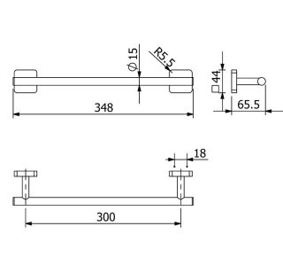 Полотенцедержатель Kludi Vela S 25962N0 30 см брашированное золото