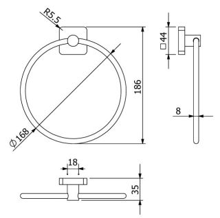 Полотенцедержатель Kludi Vela S 25978N1 брашированная бронза