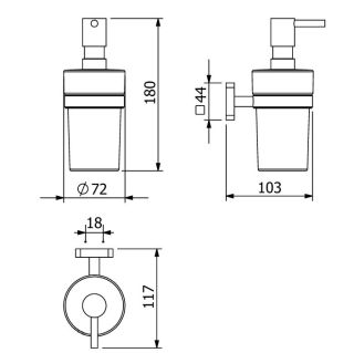 Дозатор Kludi Vela S 25976N2 сталь оружейная брашированная