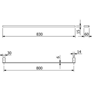 Полотенцедержатель Kludi Vela C 31961N1 80 см брашированная бронза