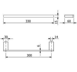Полотенцедержатель Kludi Vela C 3196239 30 см чёрный матовый