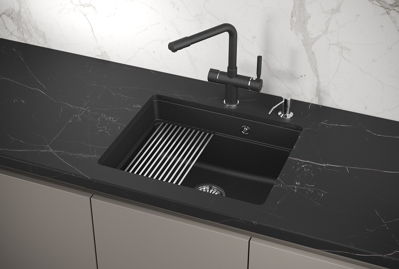 Мойка кухонная Granula Kitchen Space 5501U, ЧЁРНЫЙ