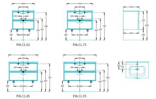 Тумба под раковину Kerama Marazzi Piano Classic PIA.CL.85\BLU.M 85 см ясень синий матовый