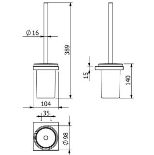 Туалетный ёршик Kludi Vela С 31974N0 брашированное золото
