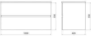 Подвесная тумба под раковину Art&Max Torino 100см сапфир AM-TORINO-1000-2C-SO-SA-P