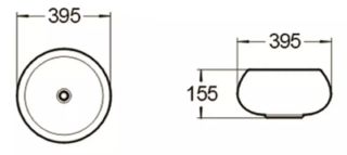 Раковина накладная SantiLine SL-1063 40см белый