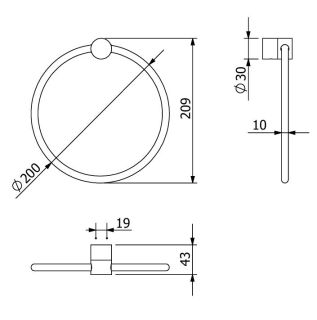 Полотенцедержатель Kludi Vela R 5897839 чёрный матовый