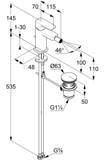 Смеситель для биде Kludi Renon 42216N075 брашированное золото