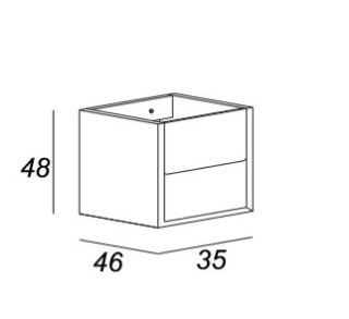 Шкафчик подвесной Cezares, совместимый с базой под раковину Bianco Opaco 54717