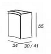 Шкафчик подвесной Cezares с одной распашной створкой, левосторонний, Rovere sbiancato, 34x40x55, 54849