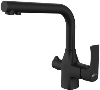 Смеситель для кухни Lemark Ursus LM7258BL с подключением к фильтру с питьевой водой чёрный