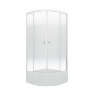 Душевой уголок Triton Лайт Щ0000061813 90x90 см профиль белый стекло с узором