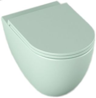 Подвесной унитаз Isvea Infinity 10NF02001SV-2T безободковый крышка микролифт мятно-зелёный матовый