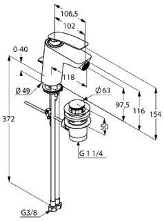 Смеситель для биде Kludi Balance чёрный/хром 522168775
