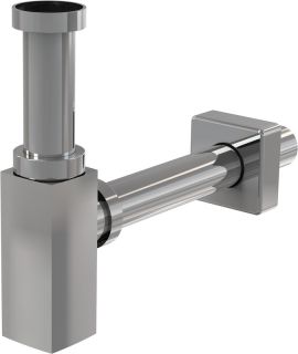 Сифон для раковины AlcaPlast Design цельнометаллический квадратный A401