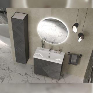 Тумба под раковину напольная Velvex Edge tn.EDG.9696.80.2Y графит, 80 см