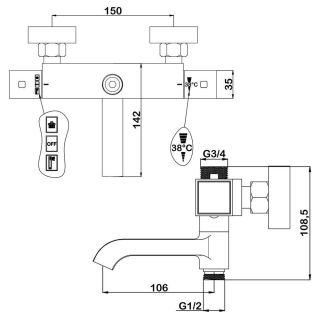 Душевая стойка Swedbe Hermes 9092 с термостатическим смесителем для душа хром