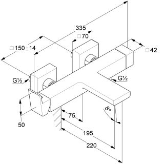Смеситель для ванны Kludi Decus 54691N175 брашированная бронза