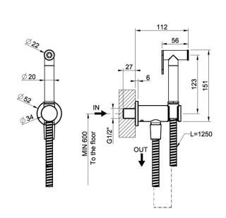 Гигиенический душ Gessi Tondo 14331.149 брашированный никель