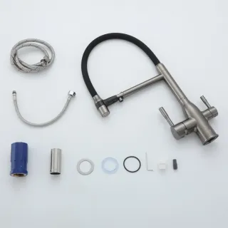 Смеситель для кухни Frap F4398-9 оружейная сталь