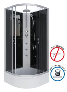 Душевая кабина Niagara NG-3502-14BKTG с гидромассажем 100x100см серебро/тонированное