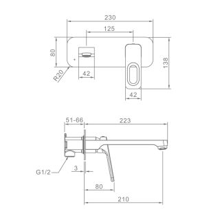 Смеситель для раковины Raglo R51.11.09 графит