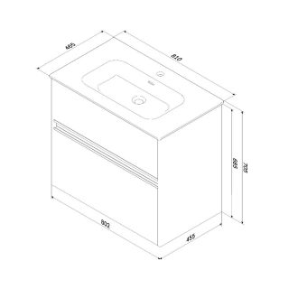 Тумба под раковину Am.Pm Sense M7BFUX0802OF 80 см дерево