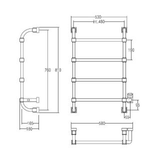 Полотенцесушитель водяной Margaroli Concerto 832/4.Box Gold 53x81 см золото