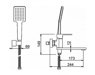Смеситель для ванны Gappo G3283-8 хром