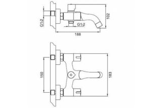 Смеситель для ванны Gappo G3249 белый/хром