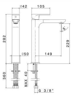 Смеситель для раковины Kerama Marazzi Piano 69315KM.21.018 хром