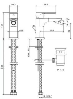 Смеситель для биде Kerama Marazzi Piano 69325KM.21.018 хром