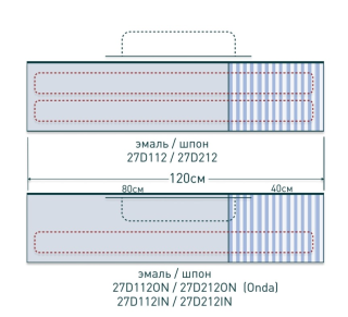 Подвесная тумба Salini Domino 27D212INA 120см шпон с открытой полкой под встраиваемую раковину