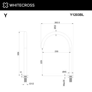 Излив отдельностоящий WHITECROSS Y1203GL золото
