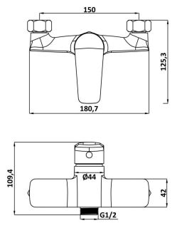 Смеситель для душа Swedbe Mars 1720 хром