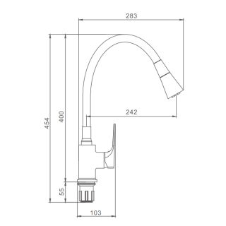 Смеситель для кухни Prohanss P61.4406 с гибким изливом хром
