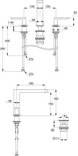 Смеситель для раковины Kludi Renon 42393N575 брашированный никель