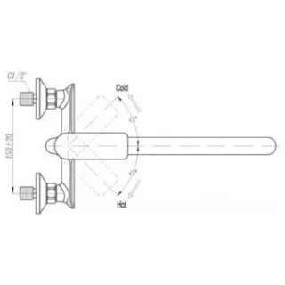 Смеситель для ванны Triton Панама Щ0000020926 белый