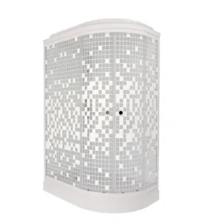 Душевая кабина Triton Коралл Щ0000061817 левая 120x80 см профиль белый стекло мозаика