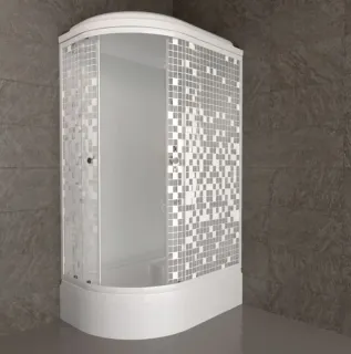 Душевая кабина Triton Коралл Щ0000061820 правая 120x80 см профиль белый стекло мозаика