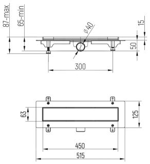 Душевой лоток Paini Klasik CH450K 45см хром глянец