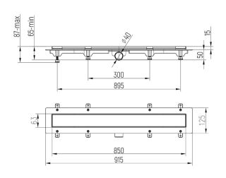Душевой лоток Paini Klasik CH850K 85см хром глянец