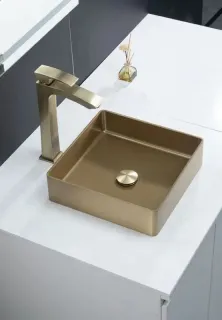 Накладная раковина Gappo GX201-3 36 см золотой сатин